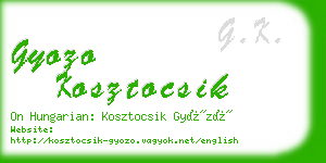 gyozo kosztocsik business card